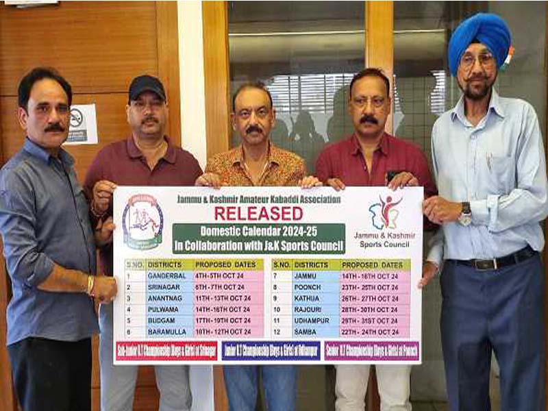 Kabaddi Association Releases J&K Domestic Activity Calendar