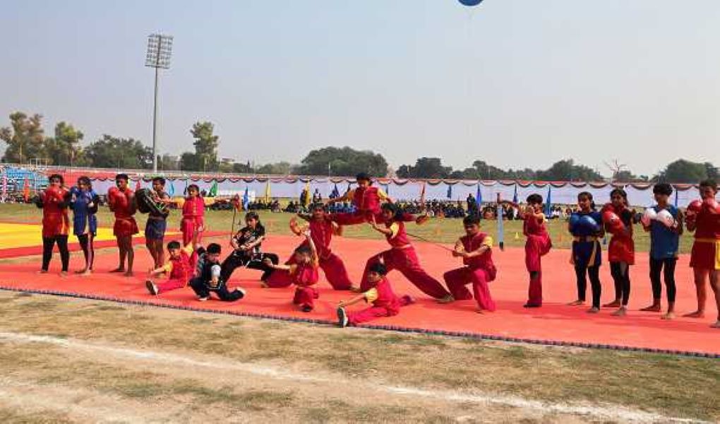 At M A Stadium, the National School Games begin.