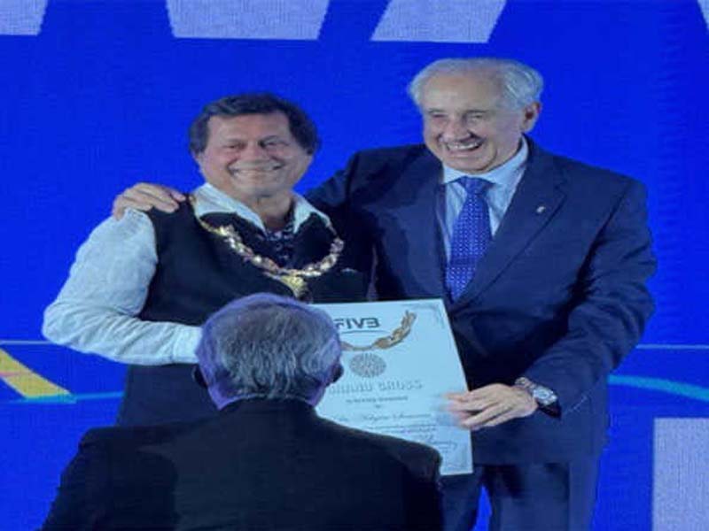 FIVB Awards Grand Cross to Achyuta Samanta