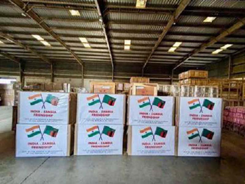 Zambia receives medical equipment from India.