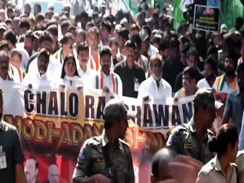 TPCC Protests Centre’s Stance on Manipur and Adani