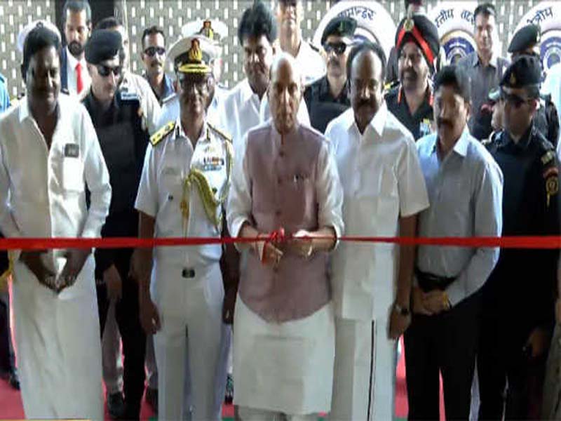 Rajnath opens the ICG’s MRCC building.